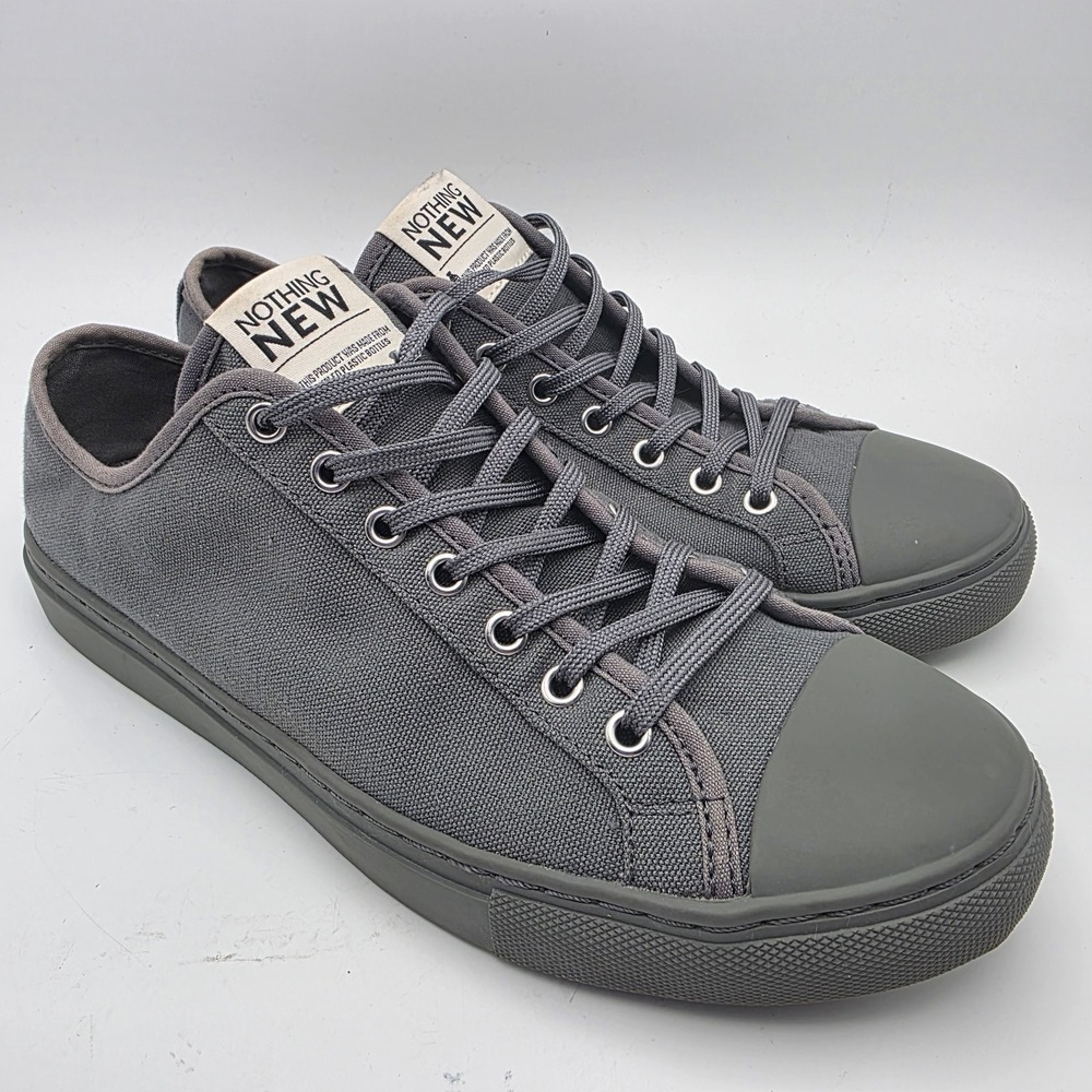 NOTHING NEW Womens 8.5 Lace Up Low Top Canvas Sneakers Shoes Gray Casual Comfort